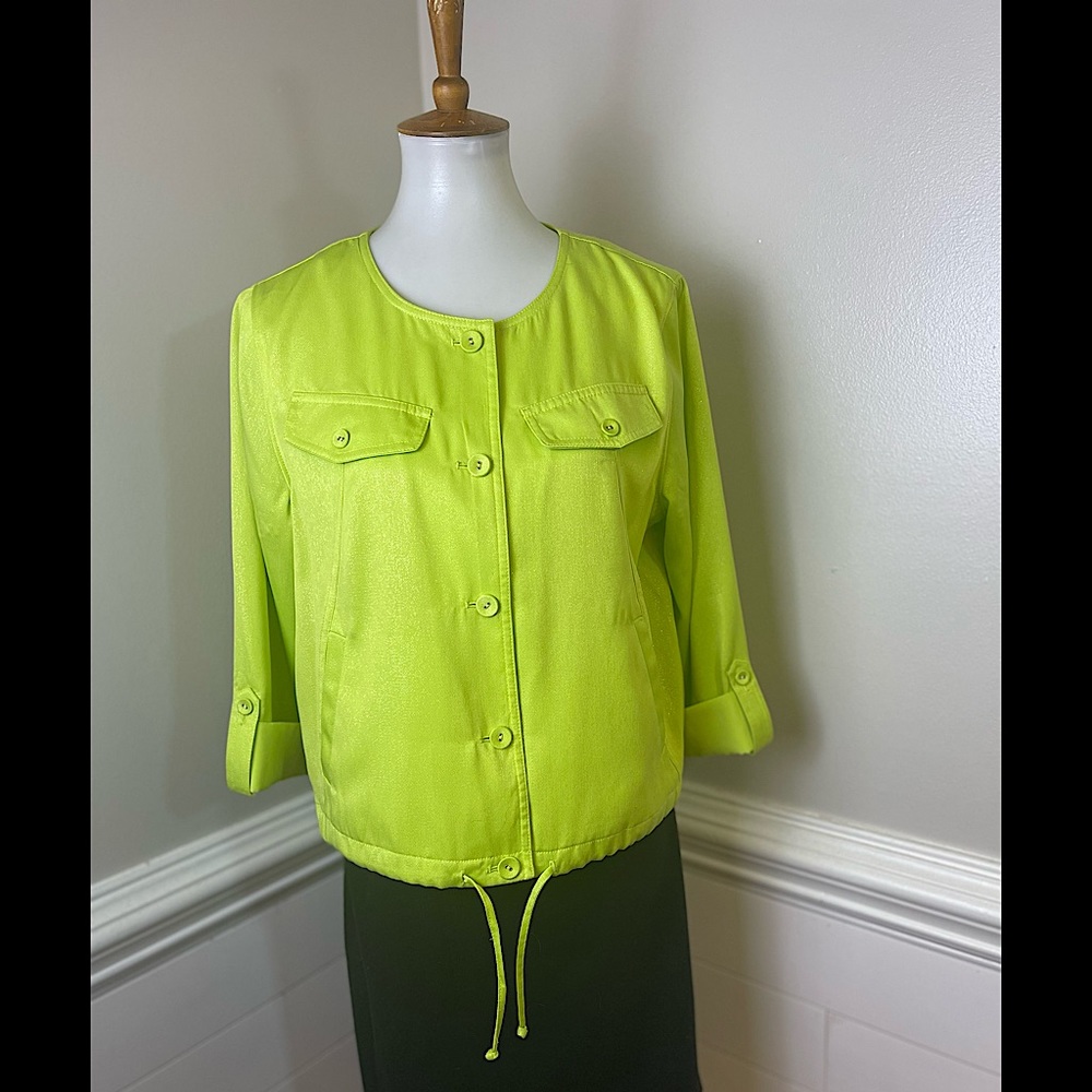 Ruby Rd. Sparkly Lime Jacket 12 Free Ship - image 1